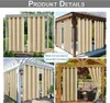 Collage of four images showing outdoor curtains installed on pergolas and gazebos. Náhled obrázku produktu