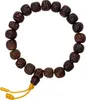 Armband Rudraksha Perlen dunkelbraun mit Toddel orange Mala Produktbild-Vorschau 1
