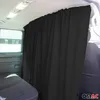 Interior view of a vehicle with black curtains installed. Voir les images du produit