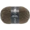 A ball of brown yarn with a label around it. Produktbild-Vorschau