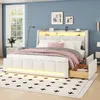 A bedroom scene featuring a bed with storage drawers and LED lighting. Náhľad obrázku produktu