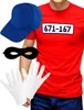 A person wearing a costume set for a bandit or robber. Produktbild-Vorschau