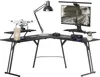 UISEBRT 140 cm herný stôl v tvare L, rohový stôl pre PC, Náhľad obrázku produktu 1