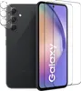 A black Samsung Galaxy A16 5G smartphone is shown with two screen protectors and two camera lens protectors. Produktbild-Vorschau