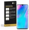 A product box for screen protectors next to a smartphone. Produktbild-Vorschau