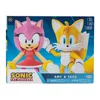 The image shows the packaging for a set of Sonic the Hedgehog action figures, featuring Amy and Tails. Podgląd zdjęcia produktu