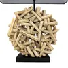 Tischlampe Modern Design "Yala" Treibholz Stoff Holz Produktbild-Vorschau 3