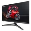 A gaming monitor displaying a dynamic image of a red motorcycle. Produktbild-Vorschau