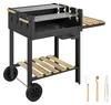 Outsunny houtskoolgrill met karretje en grillrooster met 4 Productafbeelding-voorbeeld 1