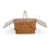 Relaxdays Picknickkorb mit Deckel, geflochten, Stoffbezug, Produktbild-Vorschau 8