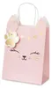 Borsa regalo gatto con manico 18x10x27cm rosa chiaro/oro Anteprima dell’immagine prodotto 1