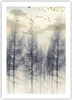 Poster - Poster ohne Rahmen - Bäume Vögel Himmel - 50x70 cm Produktbild-Vorschau 1