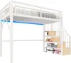 Merax Etagenbett Hochbett 90x200 cm, Metallbett Stockbett Produktbild-Vorschau 8