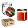 A collection of glass jars and a cardboard box containing jars, presented on a white background. Produktbild-Vorschau