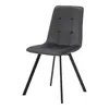A dark gray dining chair with a tufted back and seat, supported by four black metal legs. Produktbild-Vorschau
