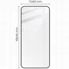 A diagram showing the dimensions of a phone screen protector. Produktbild-Vorschau