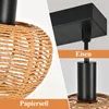 ZMH Hängelampe 3 Flammig Pendelleuchte Rattan Esstischlampe Produktbild-Vorschau 3