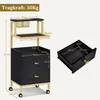 Rollwagen mit Rollen & 2 Schubladen, Servierwagen, Trolley Produktbild-Vorschau 3