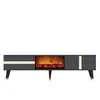 Skye Decor, Vania Fireplace - Anthracite, Gold, Produktbild-Vorschau 6