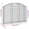 vidaXL Gabion avec arc surélevé 150x30x100/120 cm Fer Voir les images du produit 5