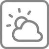 A stylized icon representing weather, specifically a sun partially obscured by a cloud, with rays of light emanating from the sun. Podgląd zdjęcia produktu
