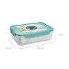 A vacuum food container with dimensions indicated. Produktbild-Vorschau
