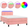 Boxspringbett mit Matratze & LED Rosa 120x200 cm Samt Produktbild-Vorschau 1