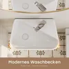 HOROW Aufsatzwaschbecken Keramik Handwaschtisch Trapezform Produktbild-Vorschau 5