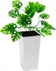 Quadratische hohe Meißel Blumentopf 19x36cm Weiß + Einsatz Produktbild-Vorschau 3