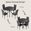 BEALIFE Eettafel van rundsleder, 100 cm diameter, met 4 Productafbeelding-voorbeeld 6
