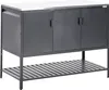BELIANI Outdoor-Küchenschrank Schwarz Stahl 120 x 60 x 93 Produktbild-Vorschau 1