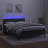vidaXL Boxspringbett mit Matratze & LED Dunkelgrau 140x200 Produktbild-Vorschau 2