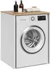 A white washing machine with a wooden top, decorated with bathroom accessories. Anteprima dell’immagine prodotto