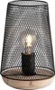 Tischlampe - Braun - Schwarz - Metall - Holz - 15 x 23 cm Produktbild-Vorschau 1