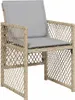 vidaXL 11-tlg. Garten-Essgruppe mit Kissen Beige Poly Produktbild-Vorschau 4