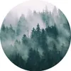 Sticker rund WALD IM NEBEL Bäume Pflaznen Natur Landschaft Produktbild-Vorschau 1