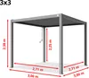 PRIMEYARD Pergola 3x3 m Aluminium-Pfosten mit Lamellendach Produktbild-Vorschau 2