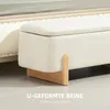 Banc HOMCOM avec rangement, assise rembourrée aspect lin, Voir les images du produit 6
