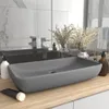vidaXL Luxus-Waschbecken Rechteckig Matt Hellgrau 71x38 cm Produktbild-Vorschau 2