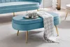 SalesFever Sitzpouf oval | Bezug Samt-Stoff | Gestell Produktbild-Vorschau 7