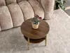 Runder Couchtisch 60 TODOR - Walnuss / Gold Produktbild-Vorschau 3