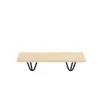 A floating shelf with black hairpin legs on a white background. Produktbild-Vorschau