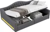 Sweiko Letto da giorno imbottito 140x200 con cintura LED e Anteprima dell’immagine prodotto 5