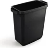 A black trash can is shown against a white background. Voir les images du produit