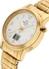 A close-up shot of a gold-colored watch with a white face. Produktbild-Vorschau