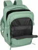 A green backpack with its main compartment open, showing the interior pockets. Anteprima dell’immagine prodotto