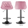 4er Set Barhocker aus Samt Bistrohocker drehbar Produktbild-Vorschau 3