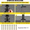 A four-step installation guide for a product, showing how to mark positions, drill holes, mount with bolts, and place a trim. Anteprima dell’immagine prodotto