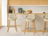 Designová barová židle HODA - dub / béžová Náhled obrázku produktu 6