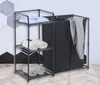Kôš na bielizeň s poličkou HERZBERG 42x172 cm čierny Náhľad obrázku produktu 2